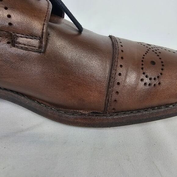 J.L. Rocha Men’s Handmade Cap Toe Derby Shoes Brown Leather Size 9.5M Mexico - Picture 9 of 9